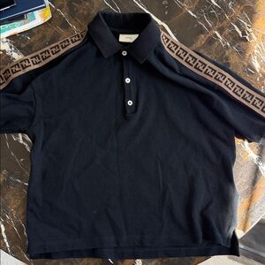 Fendi Navy Polo with Tan Accents